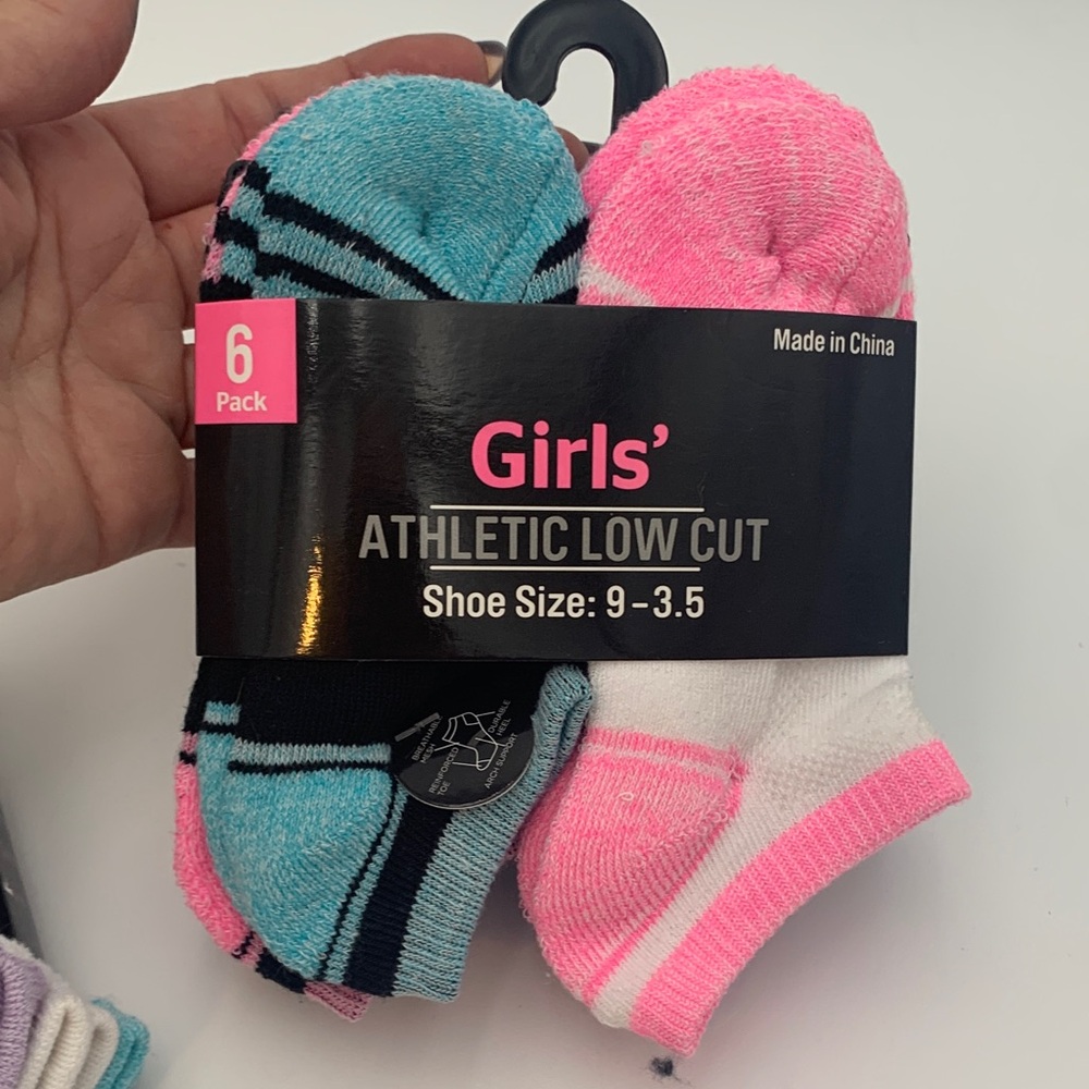 Girls' Athletic Low-Cut Socks - 6 Pack X 3 = 18 pairs - Picture 4 of 13